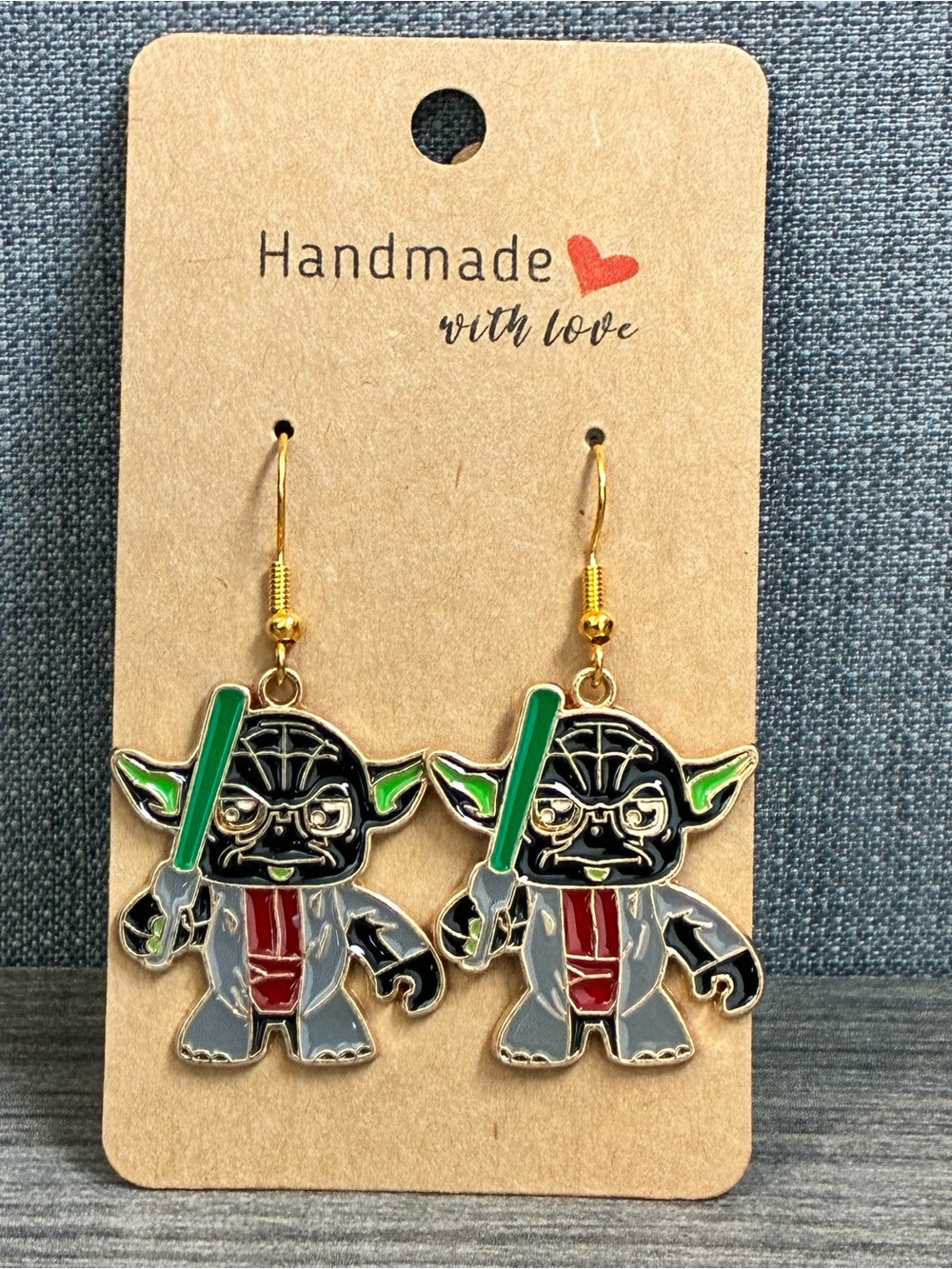 Handmade Disney Star Wars Dark Side Yoda Earrings